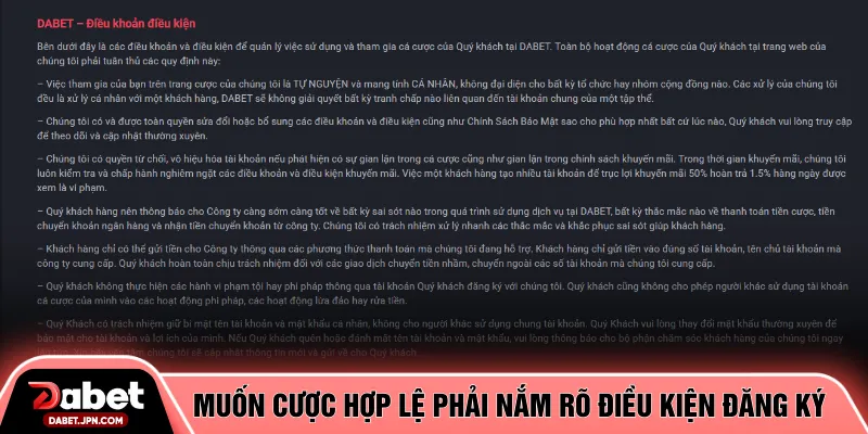 Muốn cược hợp lệ phải nắm rõ điều kiện đăng ký