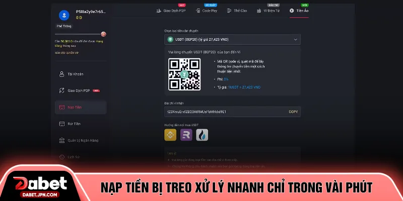 Nạp tiền bị treo xử lý nhanh chỉ trong vài phút