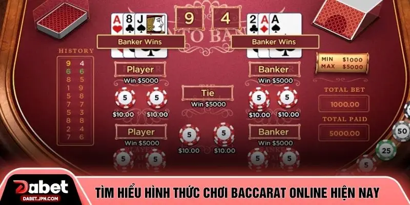 Tìm hiểu hình thức chơi baccarat online hiện nay